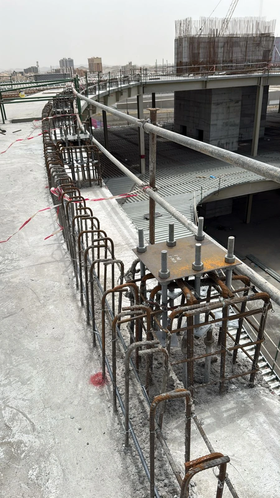 Anchor bolts for structural steel columns at Masar Project, Makkah